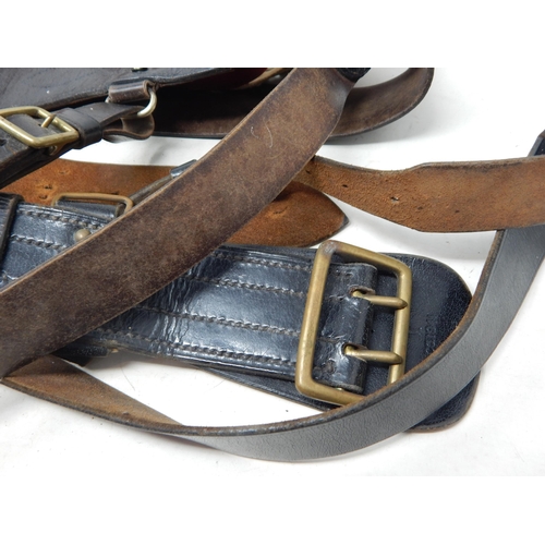 440 - WWI Sam Browne Leather Belts together with other belts & sashes.