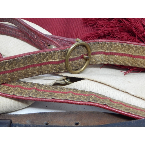 440 - WWI Sam Browne Leather Belts together with other belts & sashes.