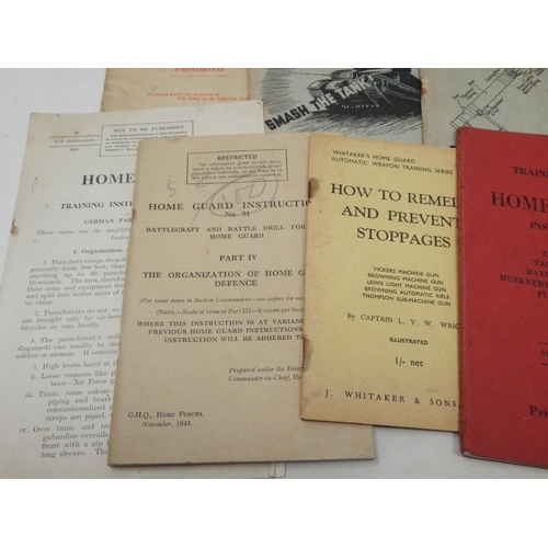 443 - Large Quantity of WWII Military Training Manuals Including Weapons, Aircraft & Home Guard (lot)