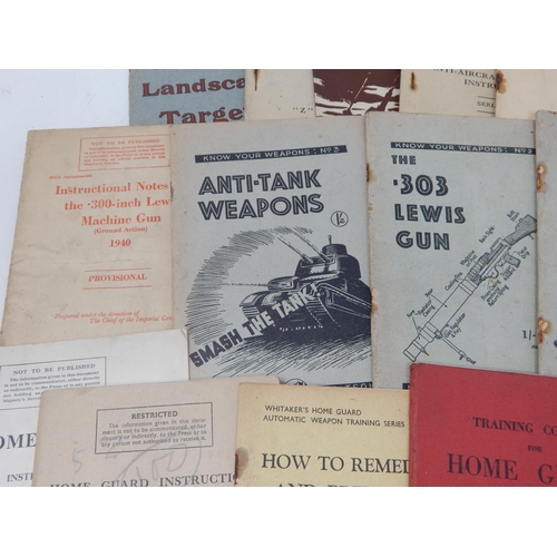 443 - Large Quantity of WWII Military Training Manuals Including Weapons, Aircraft & Home Guard (lot)