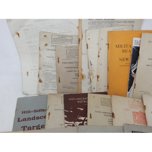 443 - Large Quantity of WWII Military Training Manuals Including Weapons, Aircraft & Home Guard (lot)