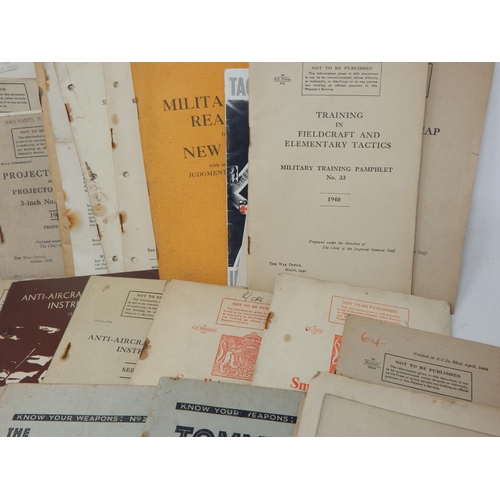 443 - Large Quantity of WWII Military Training Manuals Including Weapons, Aircraft & Home Guard (lot)