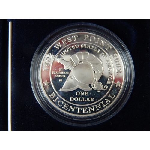 88 - USA 2002 Military Academy Bicentennial commemorative West Point Dollar in case of issue together wit... 