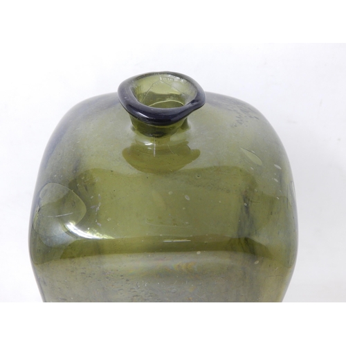 387 - 18th Century Dutch Green Glass Gin Bottle 30cm high