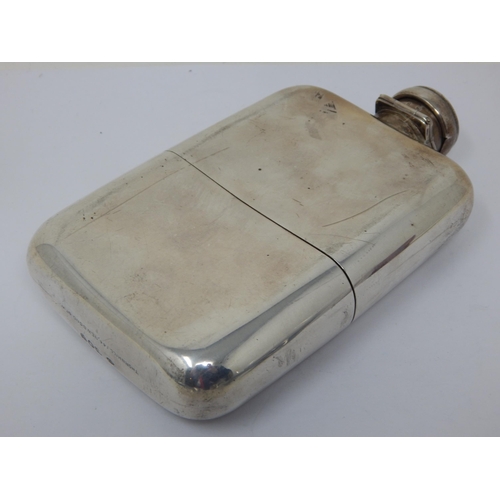 201 - Large Victorian Silver Hip Flask with removeable cup: Hallmarked London 1892 by Hubert Thornhill: He... 