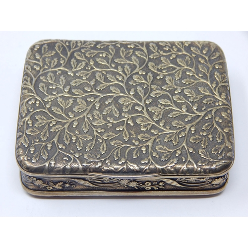 203 - George III Silver Table Snuff Box with Gold Washed Interior: Hallmarked London 1810 by Joseph Ash I:... 