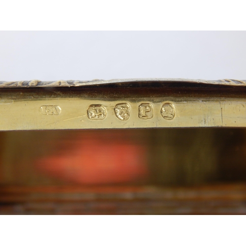 203 - George III Silver Table Snuff Box with Gold Washed Interior: Hallmarked London 1810 by Joseph Ash I:... 