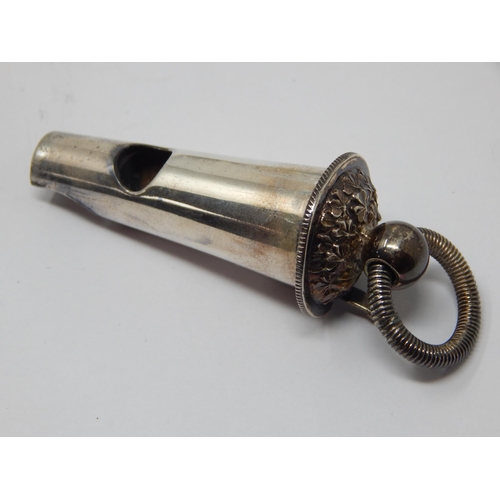 208 - Victorian Silver Whistle & Case Hallmarked Birmingham 1893 by Joseph Jenkins & Co: 8.5cm: Weight 48g