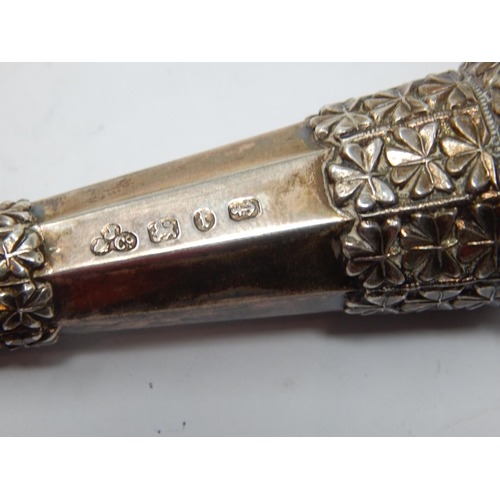 208 - Victorian Silver Whistle & Case Hallmarked Birmingham 1893 by Joseph Jenkins & Co: 8.5cm: Weight 48g