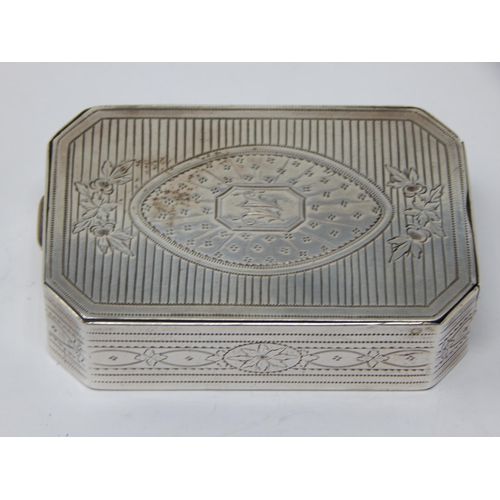 213 - George III Silver Tinder Box: Hallmarked London 1820 by Samuel Pemberton: 6.8cm wide: weight 71g