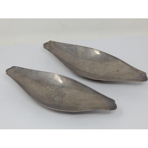 214 - OMAR RAMSDEN: A Pair of Silver Spoon Rests Hallmarked London 1937 & engraved Omar Ramsden Me Fecit: ... 