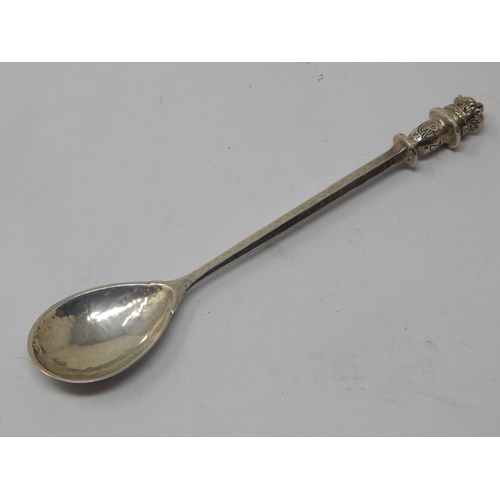 216 - OMAR RAMSDEN: Silver George VI Coronation Spoon with Crown Terminal Hallmarked London 1937: Length 1... 