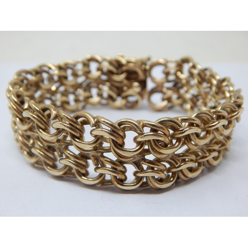 226 - Heavy 9ct Yellow Gold Bracelet: Length 19cm: Weight 57.16g