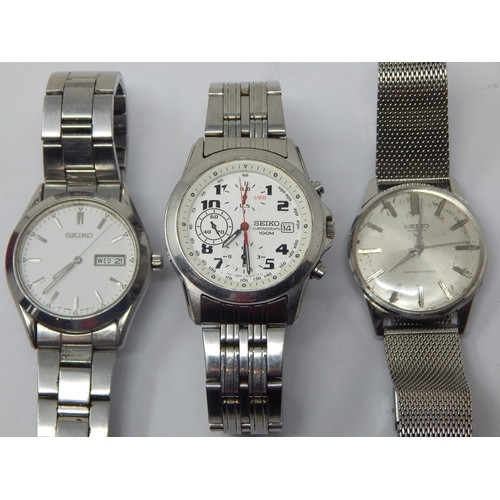 276 - Gentleman's Vintage Seiko Chronograph Wristwatch together with two further Gents Seiko Watches (3)