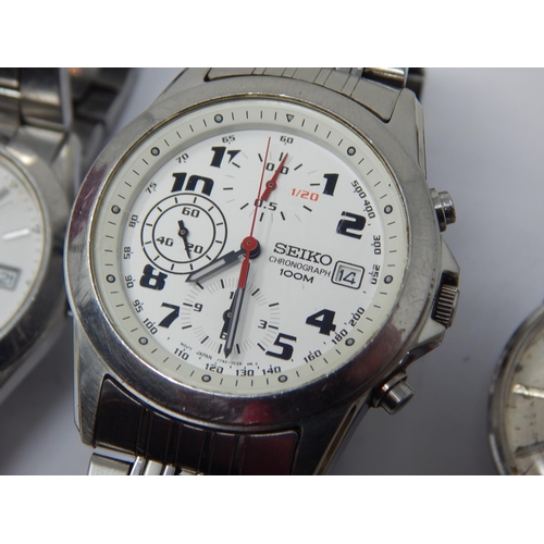 276 - Gentleman's Vintage Seiko Chronograph Wristwatch together with two further Gents Seiko Watches (3)