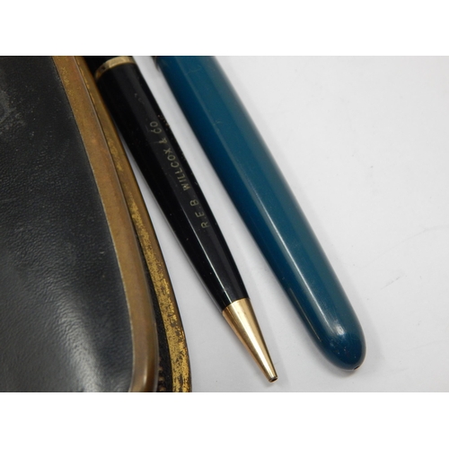 388 - Vintage Parker Fountain Pen together with a Parker Propelling Pencil, both in a zipped case