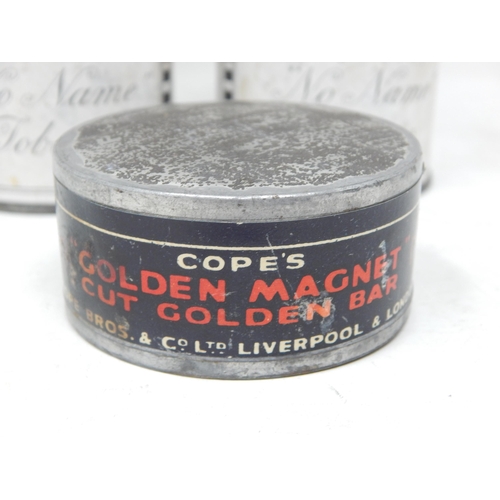 448 - WWII Era Player's No Name Tobacco Tins (3) with contents together with a Copes pipe tobacco tin with... 