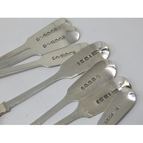 267 - 19th Century Silver Teaspoons: Hallmarked Exeter 1825-74 (4), Newcastle 1862 (3): Weight 149g