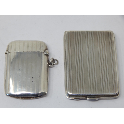 270 - Silver Vesta Case Hallmarked Birmingham 1923 by Rollaston Brothers together with a Silver Match Safe... 