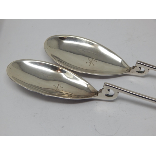 275 - A Pair of Large Silver Replica Roman Spoons: Hallmarked Edinburgh 1925 by Brook & Son in Original Fi... 