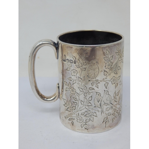 184 - Victorian Silver Christening Tankard Hallmarked Sheffield 1896 by Henry Atkin: Weight 122g