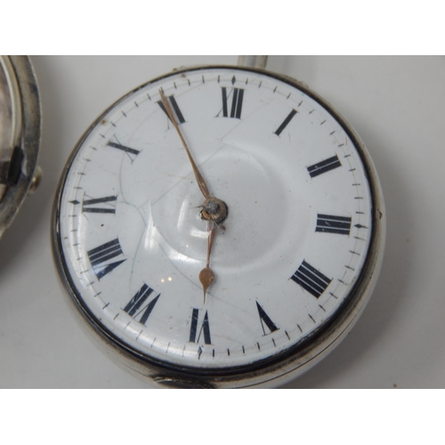 56 - George III Silver Pair Cased Fusee Pocket Watch: Case & Watch Hallmarked London 1791 by Thomas Gibba... 