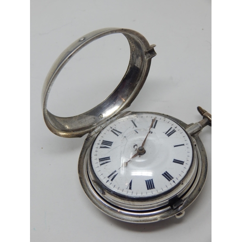 56 - George III Silver Pair Cased Fusee Pocket Watch: Case & Watch Hallmarked London 1791 by Thomas Gibba... 