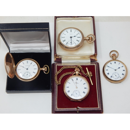 4 Gold plated pocket watches