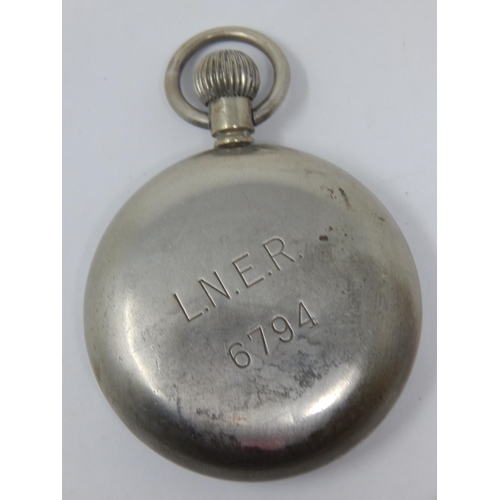 152 - London North Eastern Railway Guards Pocket Watch: Marked to Back: L.N.E.R 6794