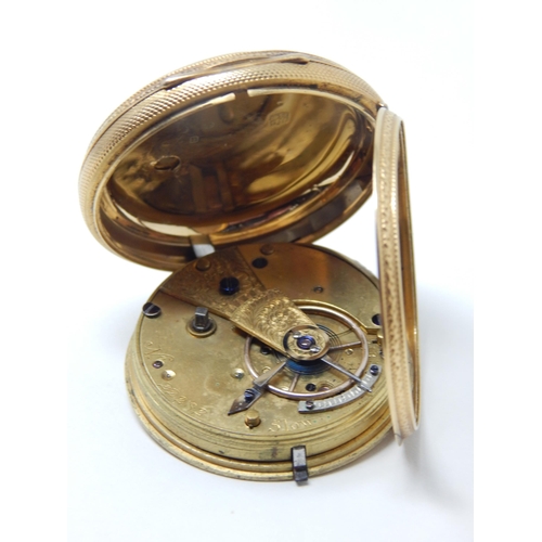 275A - 18ct Gold Pocket Watch, 40mm diameter: Gross weight 56.19g