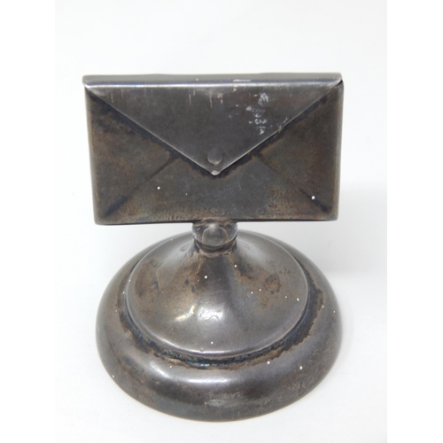 275E - Edwardian Silver Desk Stamp Holder: Hallmarked Birmingham 1908