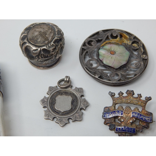 275G - A Quantity of Hallmarked Silver Items including a Victorian Vesta Case, a Victorian Bookmark, an Edw... 