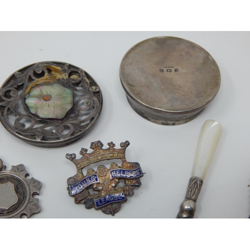 275G - A Quantity of Hallmarked Silver Items including a Victorian Vesta Case, a Victorian Bookmark, an Edw... 