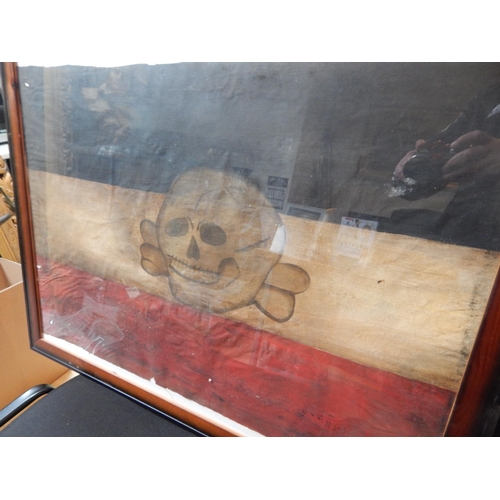 460 - Early 20th Century German Freicorps Flag: Framed & Glazed: Measuring 88cm x 68cm overall