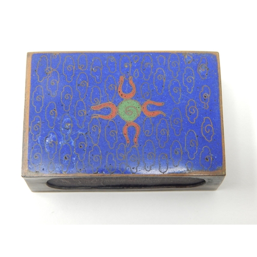 400O - Antique Cloisonne Vesta/Matchbox Holder together with an early Bryant & May's Matchbox Holder depict... 