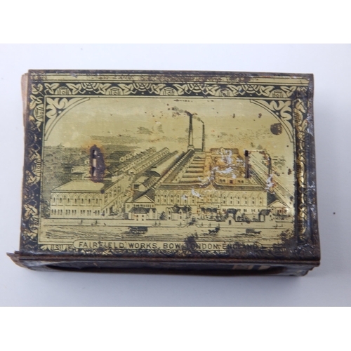 400O - Antique Cloisonne Vesta/Matchbox Holder together with an early Bryant & May's Matchbox Holder depict... 