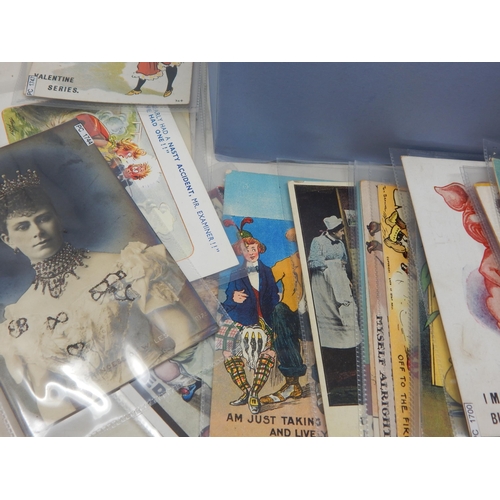 400Q - A Large Quantity of Postcards in Clear Sleeves Including Humour, Military etc contained in a box (lo... 