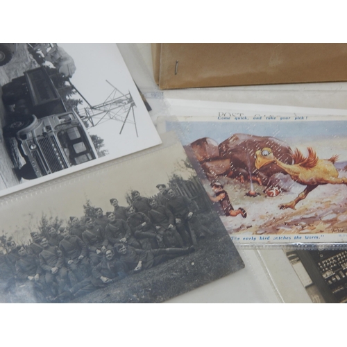 400T - A Quantity of Postcards, Photographs etc contained in a box.