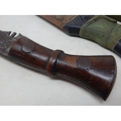 465 - Large Machete & Scabbard 54.5cm together with a Kukri, 42cm