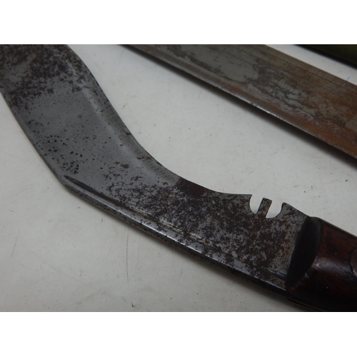 465 - Large Machete & Scabbard 54.5cm together with a Kukri, 42cm