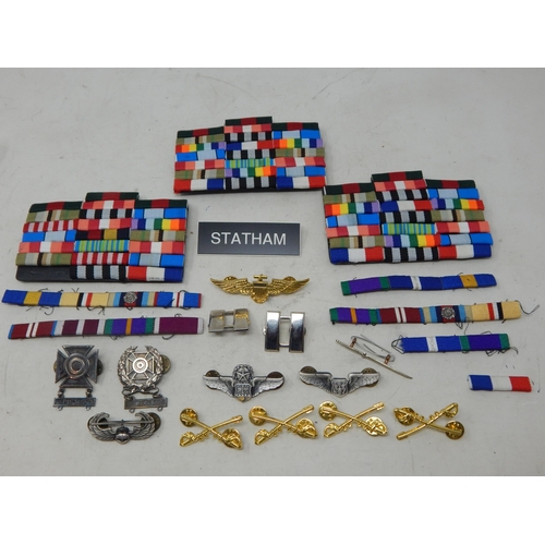 466 - A Quantity of Military Badges & Medal Bars