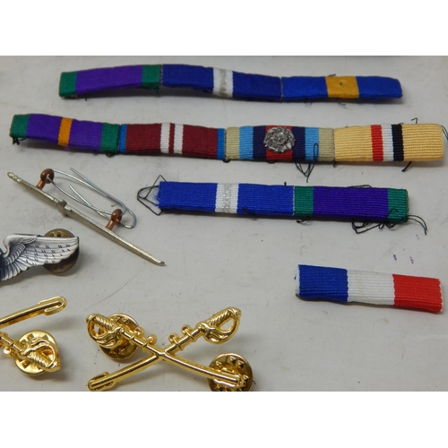 466 - A Quantity of Military Badges & Medal Bars