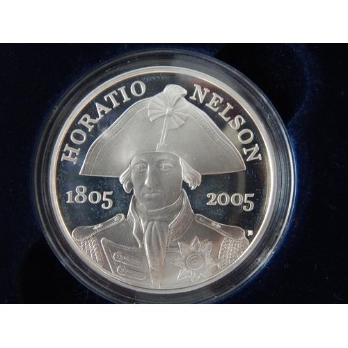 99N - Royal Mint 200th Anniversary of Nelson & Trafalgar 2005 Silver Proof Commemorative 2 Crown Set in Ca... 