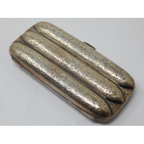 100 - Late Victorian Silver Cigar Case: Hallmarked Birmingham 1901 by Lucas & Co: Weight 114g