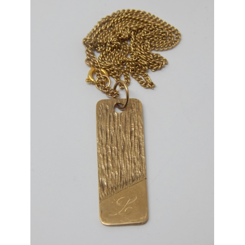 156 - 9ct Gold Pendant on 9ct Gold Chain: Length 48cm: Weight 8.46g