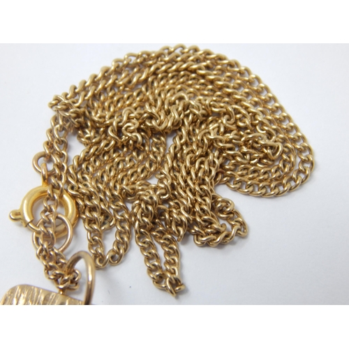 156 - 9ct Gold Pendant on 9ct Gold Chain: Length 48cm: Weight 8.46g