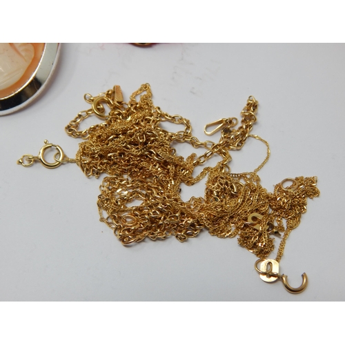 157 - Scrap 9ct Gold Chains (3.98g) together with Cufflinks, a Quantity of Costume Jewellery Including Som... 