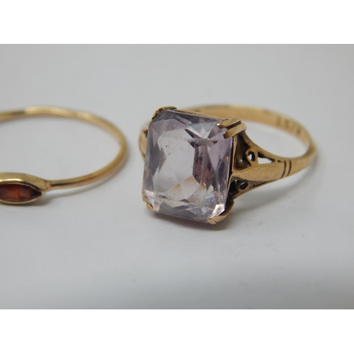 161 - 3 x 9ct Gold Rings: Sizes K/L: Gross weight 4.0g