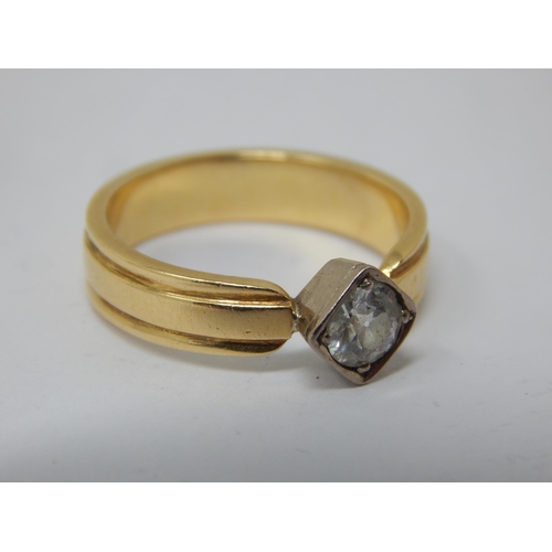 150 - 18ct Gold Diamond Solitaire Ring: The Diamond Estimated @ 0.50cts: Hallmarked London 2000: Size Q: G... 