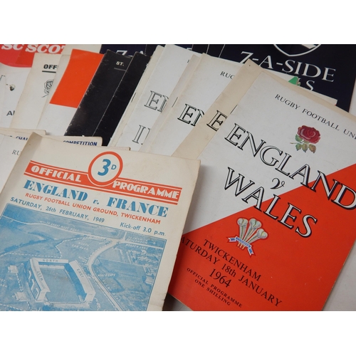 406 - An Interesting Collection Of England Rugby Programmes dating from 1949 onwards (lot)